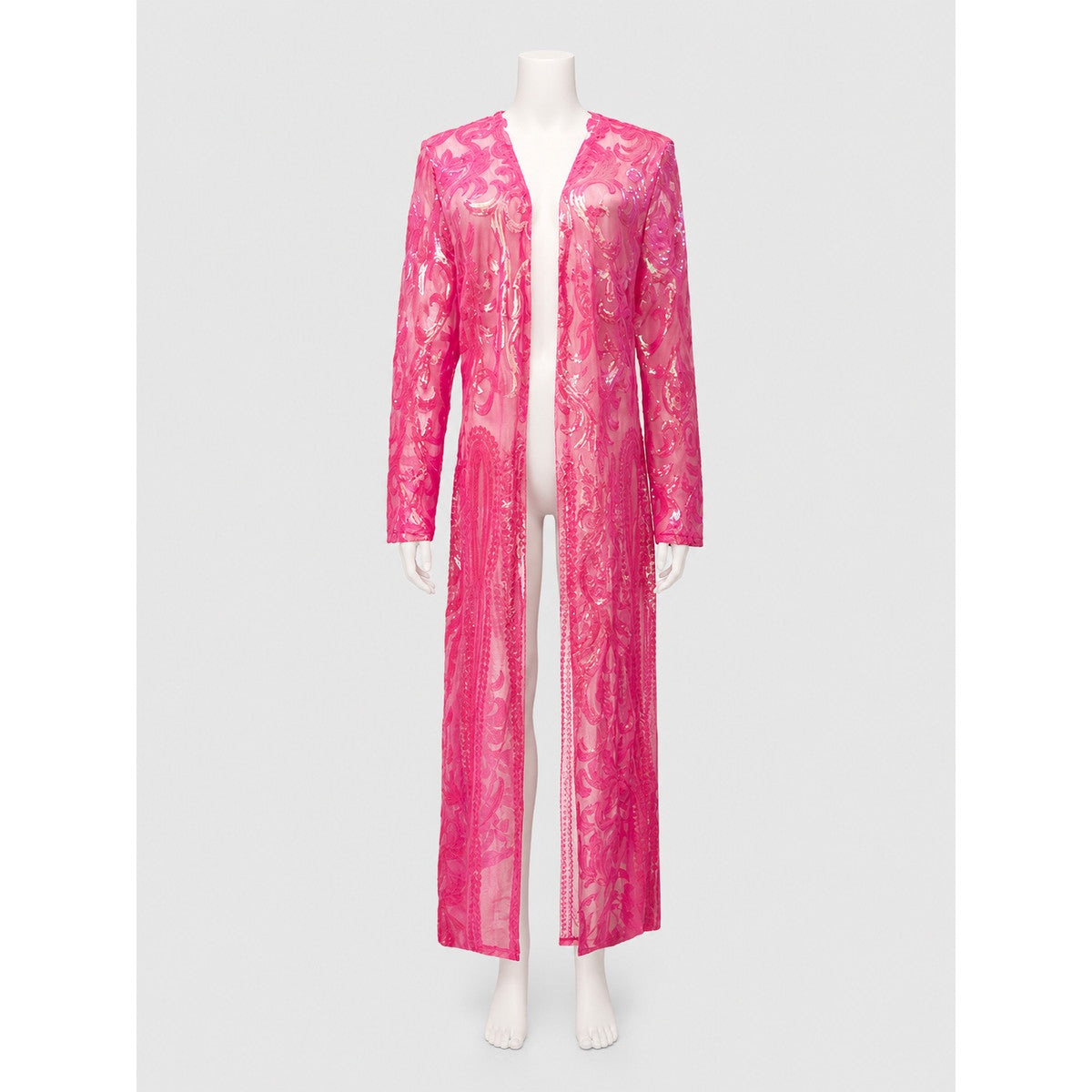 Long Cardigan with Sequins and Baroque Embroidery