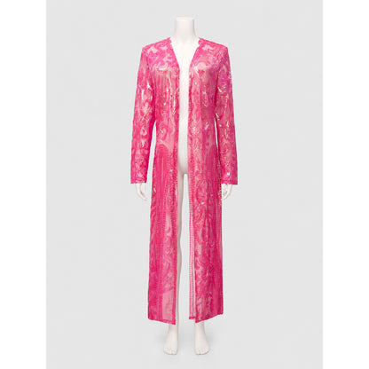 Long Cardigan with Sequins and Baroque Embroidery