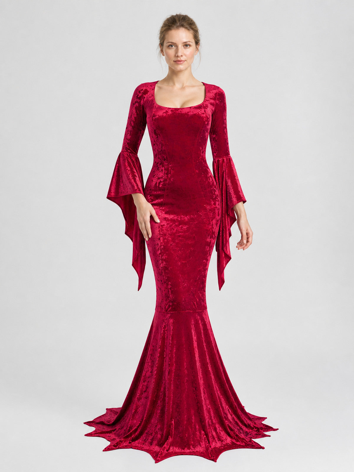 Vampire Witch Dress with Wing Sleeves for Halloween Costume Dresses detail