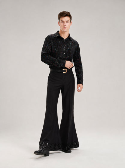 Retro 1970s Disco Costume with Shirt and Pants