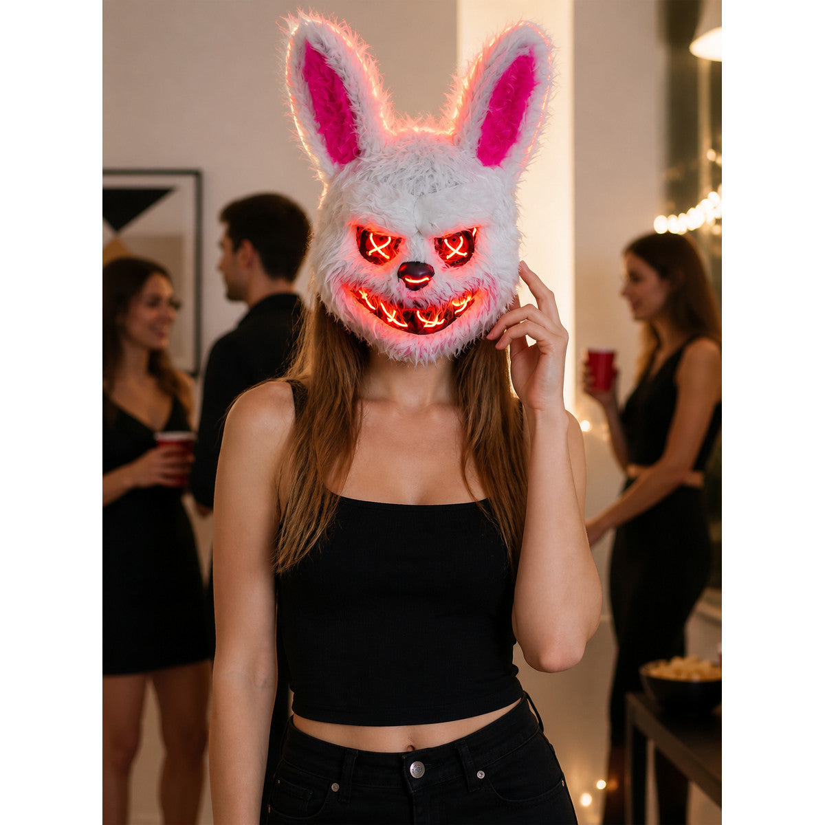 Glowing Carnival Mask for Halloween and Cosplay lifestyle view