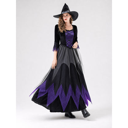 Cosplay Costume: Black and Purple Dress with Hat