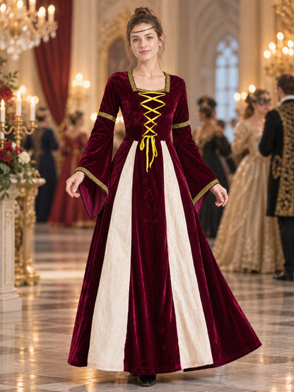 Carnival Dress with Lacing and Cream Inserts