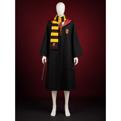 Wizard Robe Halloween Costume Set, Hooded Cape with School Crest, Scarf, Tie lifestyle