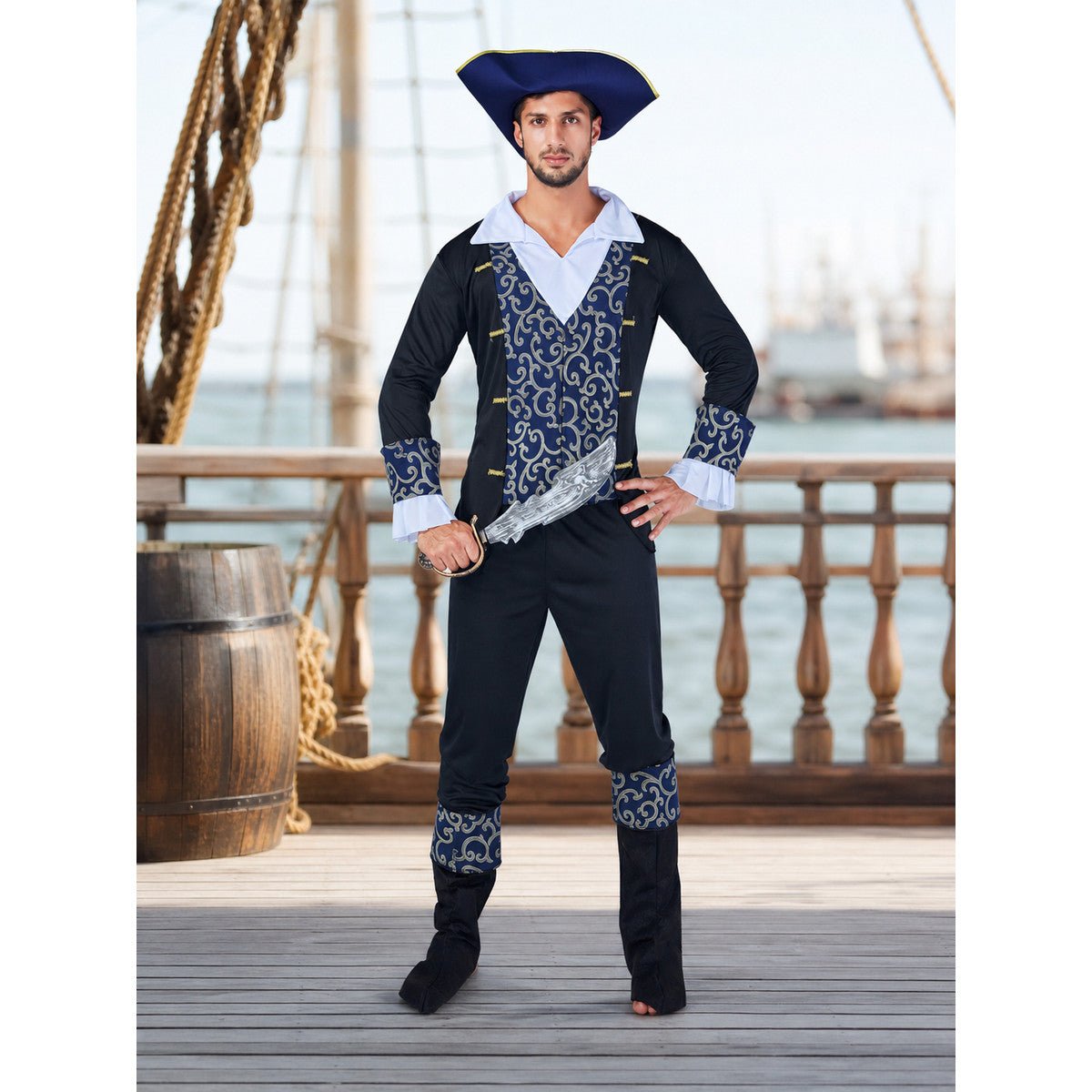 Pirate Costume with Hat and Boot Covers lifestyle view