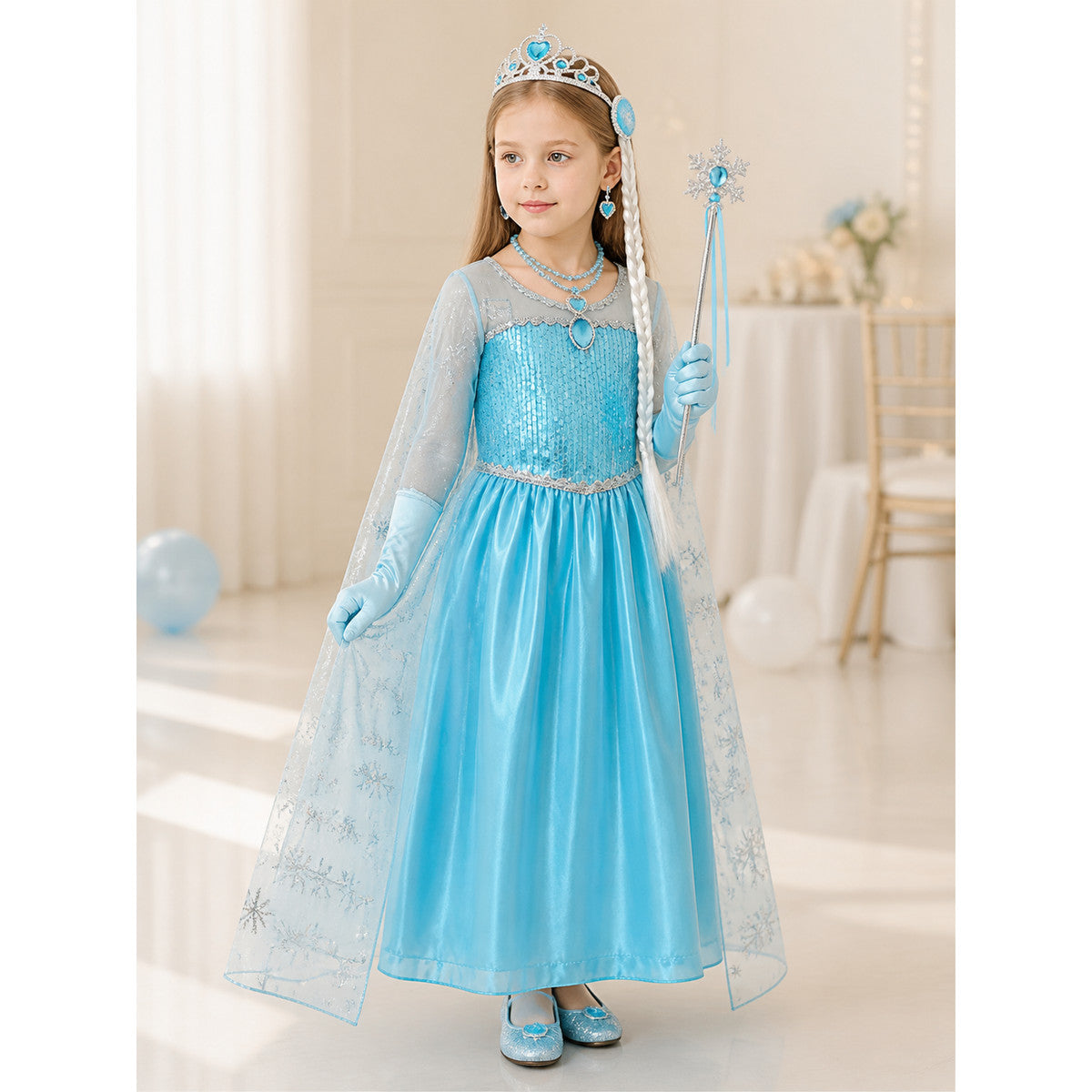 Snow Queen Costume for Halloween and Cosplay lifestyle view