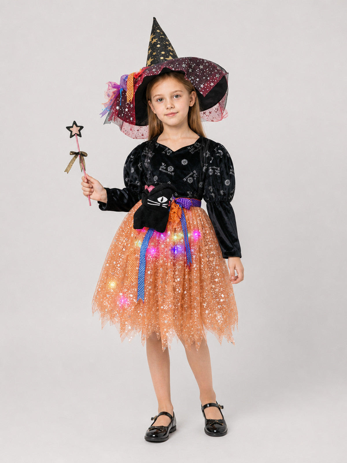 Witch Costume with Skirt and Magic Wand Costume Accessories detail