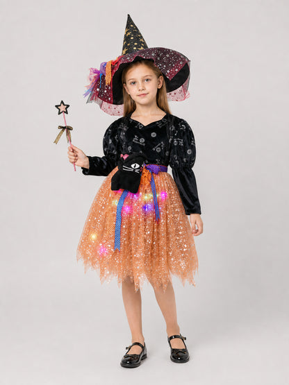 Witch Costume with Skirt and Magic Wand Costume Accessories detail