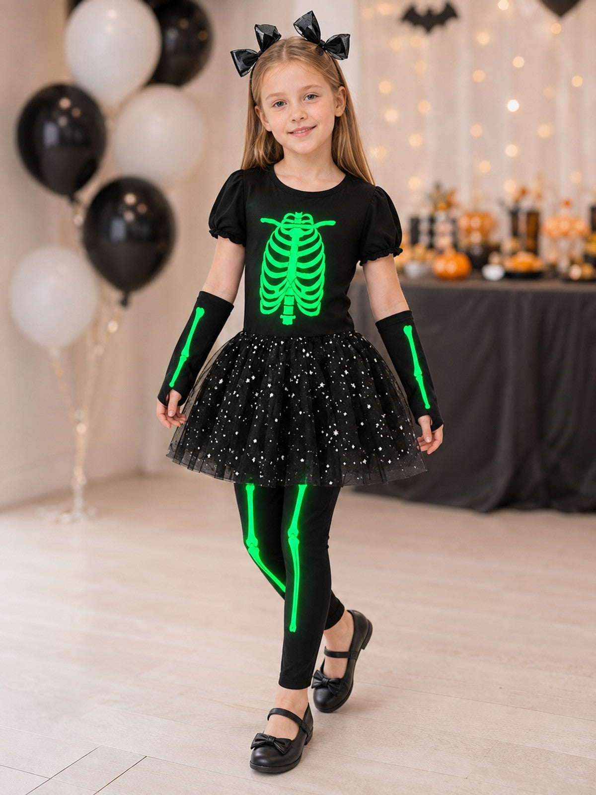 Children's Carnival Costume with Mask and Tutu Skirt lifestyle view