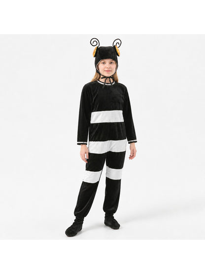 Ant Costume with Antennae and Black-and-White Stripes
