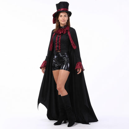 Red and Black Vampire Costume with Cape for Halloween Costume Capes detail