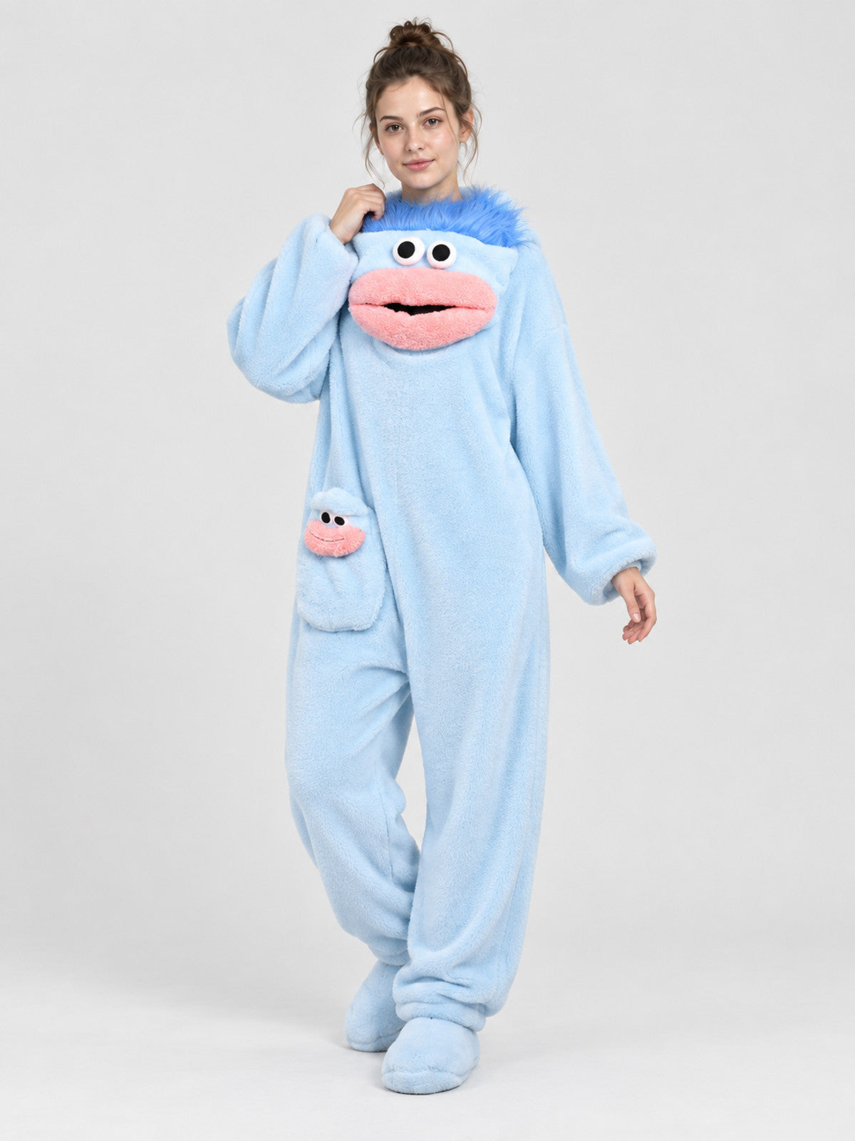 Insulated Fleece Jumpsuit Pajama in Coral Fleece