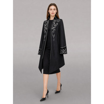 Black Carnival Tailcoat with Silver Embroidery lifestyle