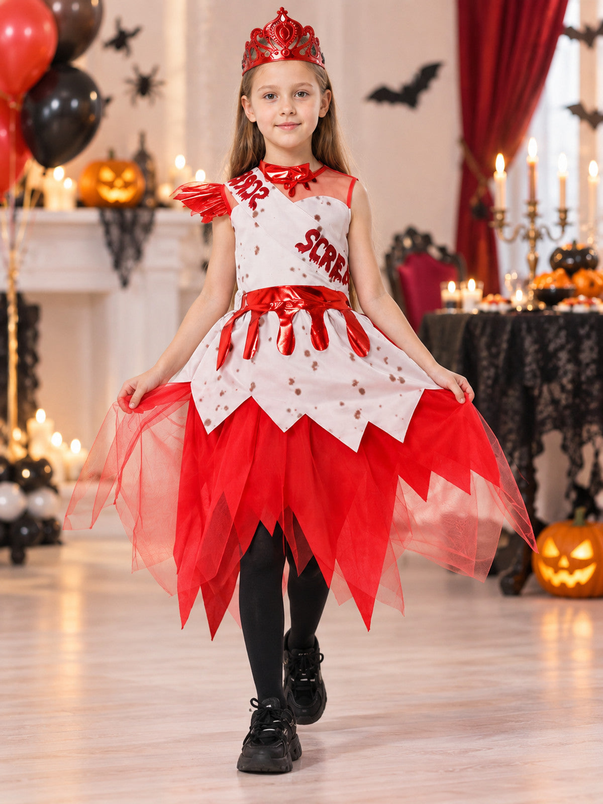 Vampire Costume with Dress and Crown