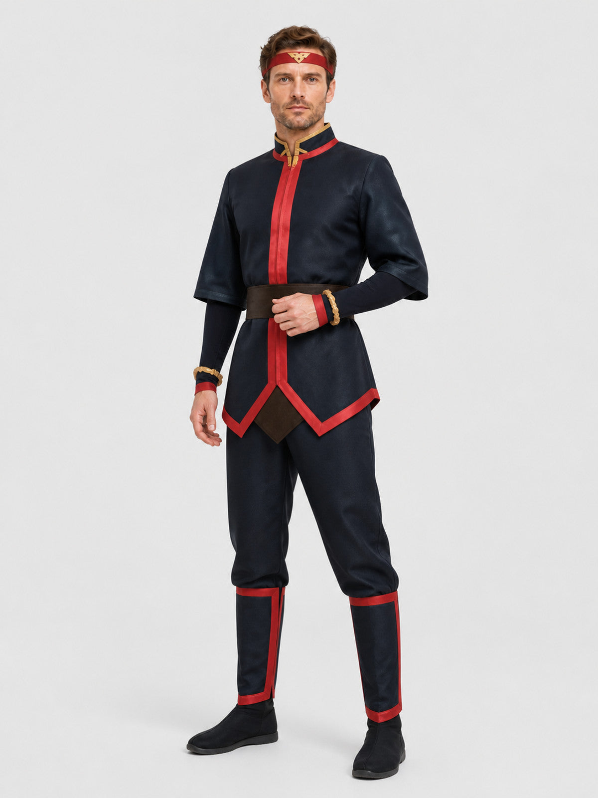 Avatar Cosplay Set with Red Trim Costumes detail