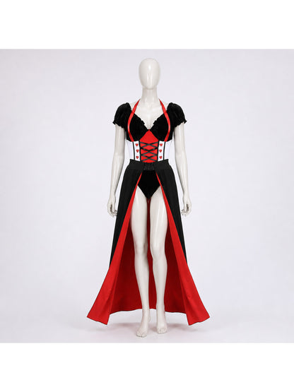 Vampire Costume with Crown, Corset, and Long Skirt