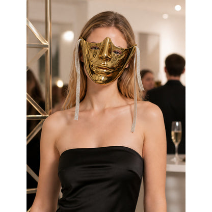 Gold and Silver Halloween Mask for Cosplay lifestyle view