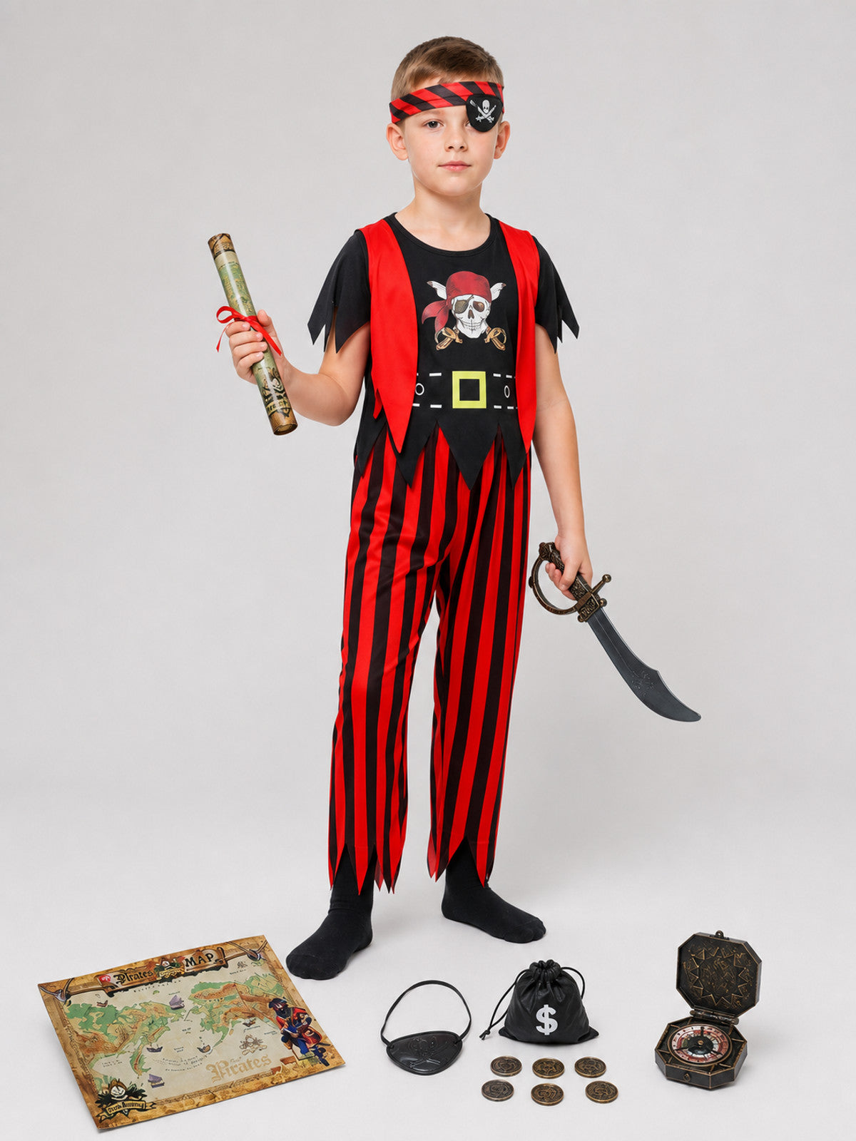 Children's Pirate Costume for Cosplay, Accessory Set Costume Accessories detail