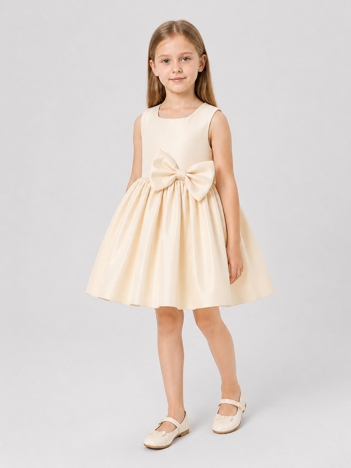 Girls' Formal Princess Dress with Bow and Full Skirt Costume Dresses detail