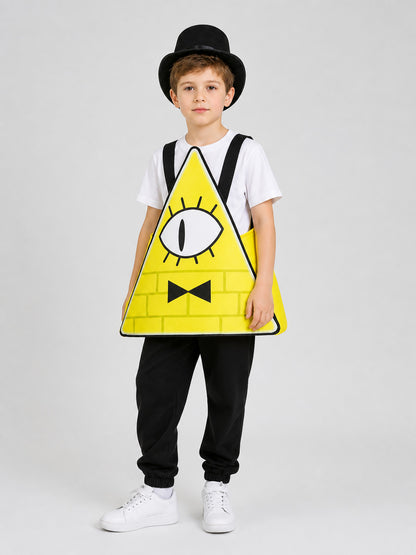 Bill Cipher Cosplay Costume: Triangular Look with Hat Costume Headwear detail