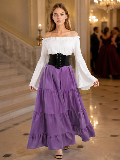Dress with a Corset, Tiered Skirt, and Ruffles lifestyle view
