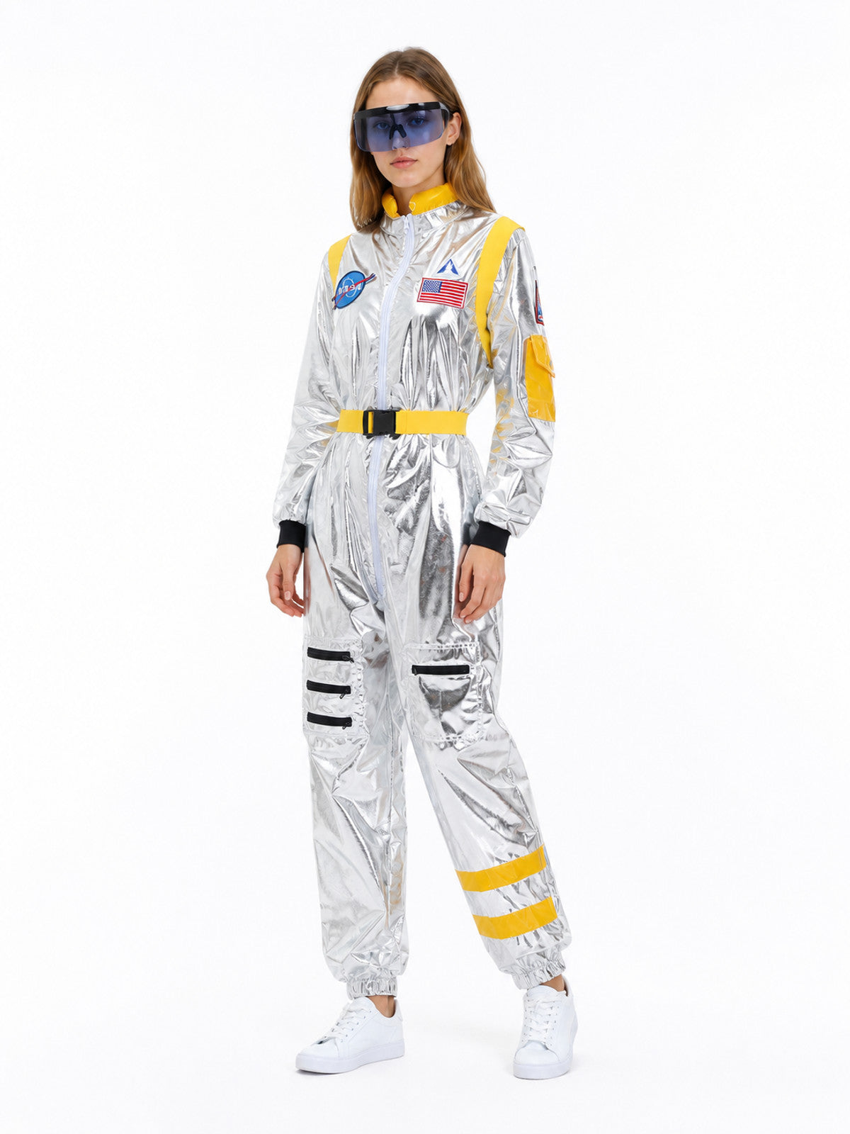 Silver Space Jumpsuit with Zippered Pockets product detail