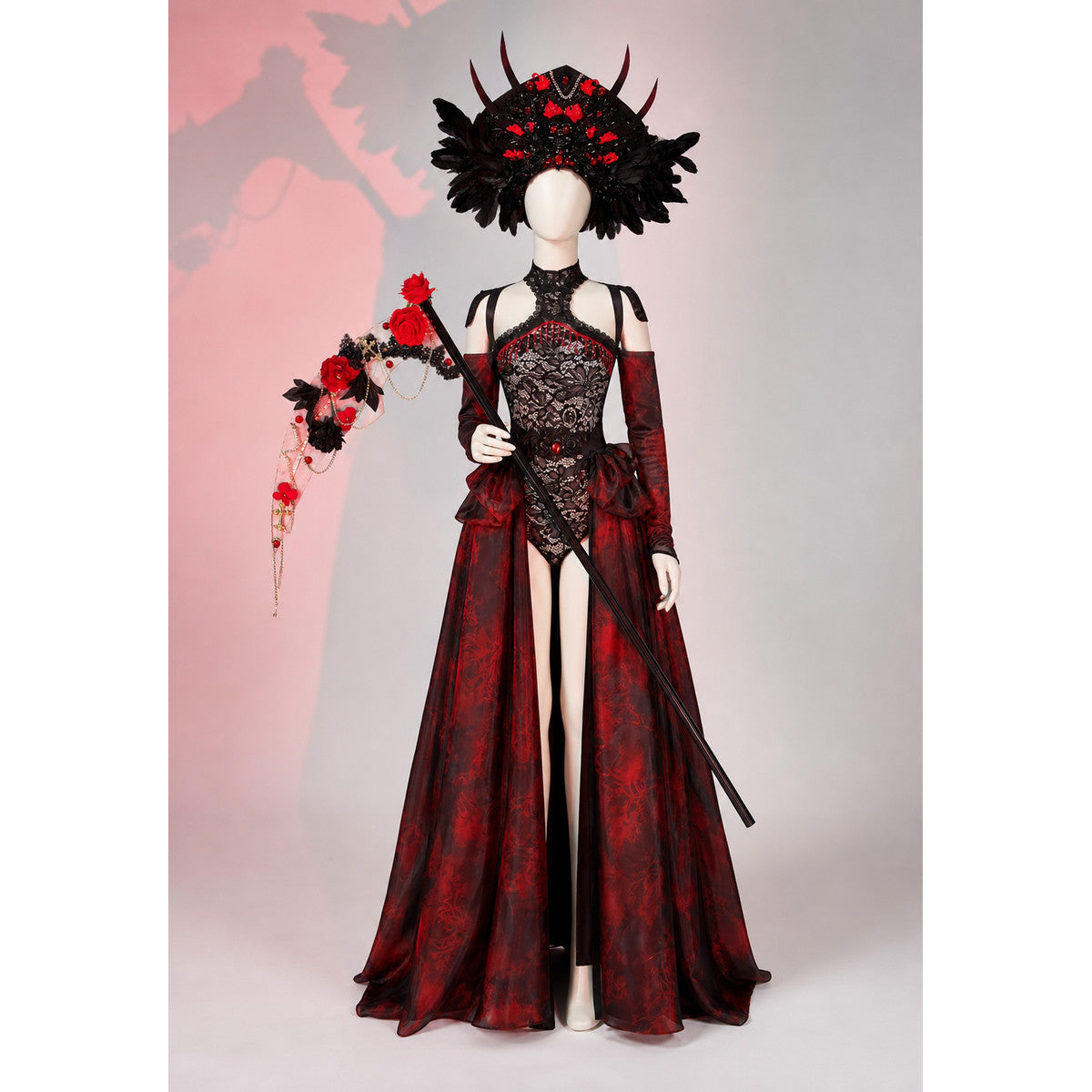Demon Stage Costume with Horns and Cape Costume Capes detail