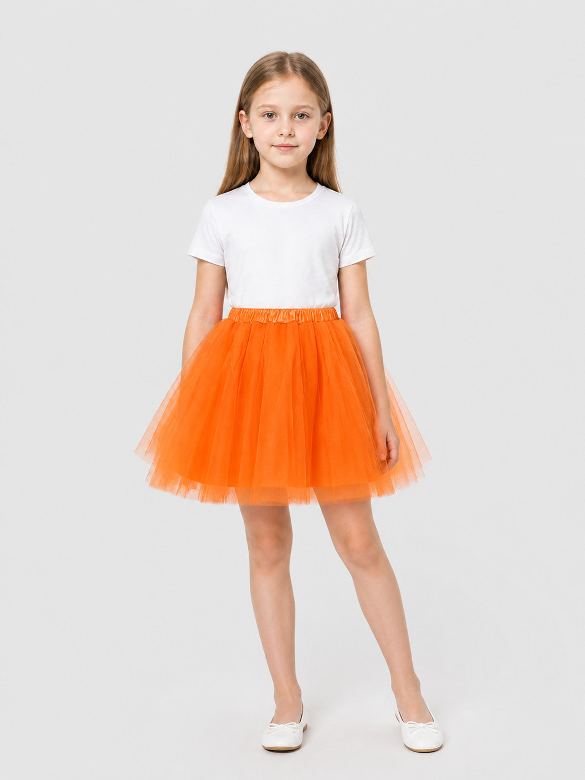 Orange Full Tulle Skirt for Halloween Costumes detail