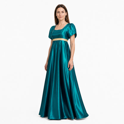 Blue Dress with a Square Neckline and Empire Waist Costume Dresses detail