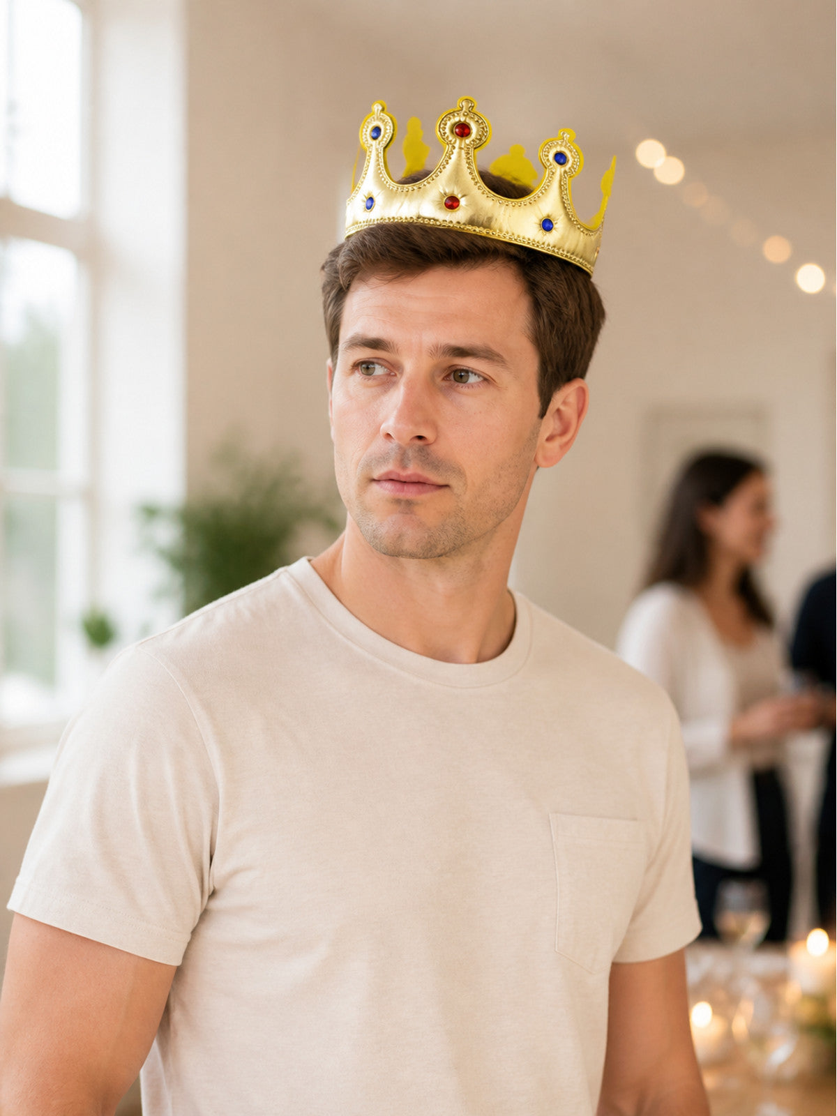 Carnival Headpiece, Gold Crown with Stones lifestyle view