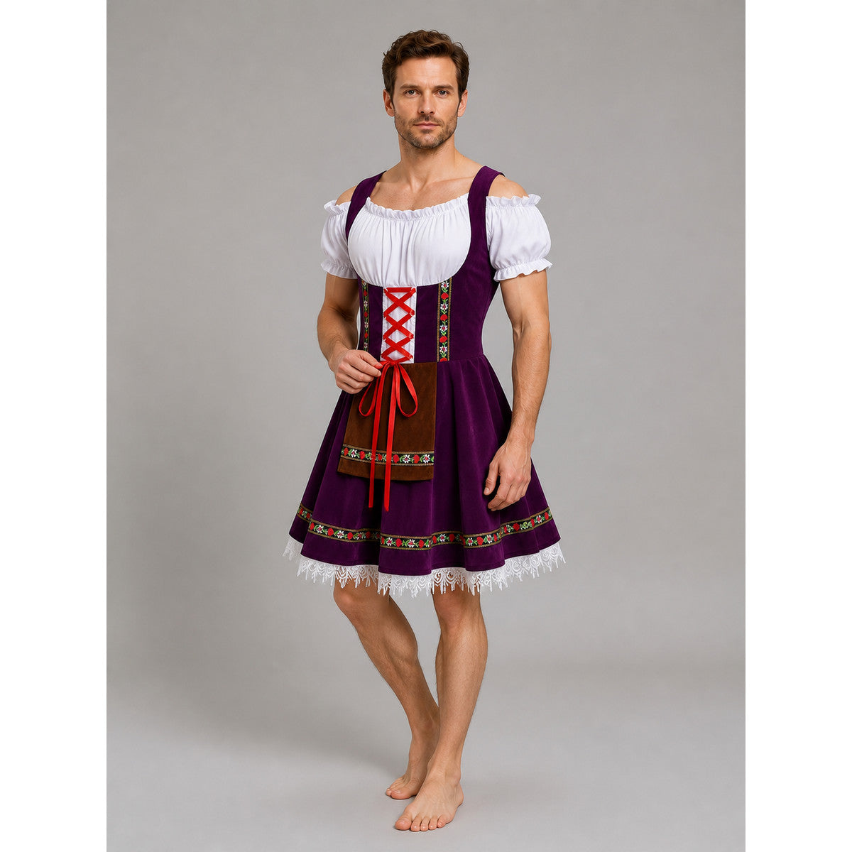 Historical Ethnic Costume with Apron and Trim Costumes detail