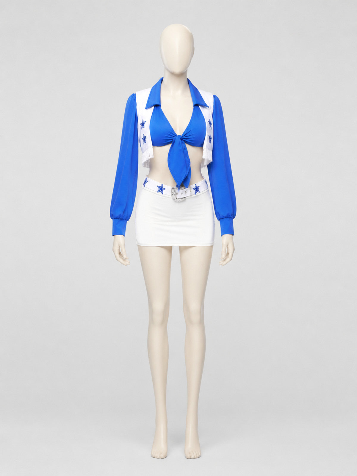 Performance Costume with Fringe and Stars, Blue and White