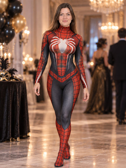 1/6 Doll Jumpsuit Costume with Web and Spider Emblem