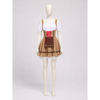 Bavarian cosplay dress with apron and lace