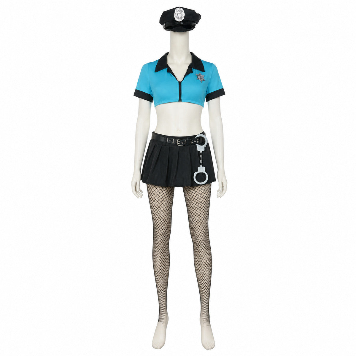 Police Costume with Skirt and Cap for Halloween Costume Headwear detail