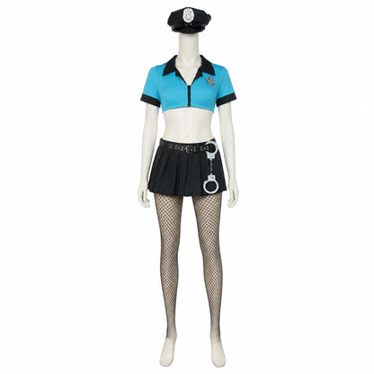 Police Costume with Skirt and Cap for Halloween Costume Headwear detail
