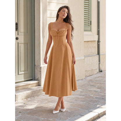 Women's slip dress with a corset bodice