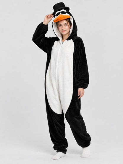 Penguin Design Jumpsuit Pajama with 3D Beak