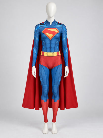 Superhero Costume with Red Cape and Emblem