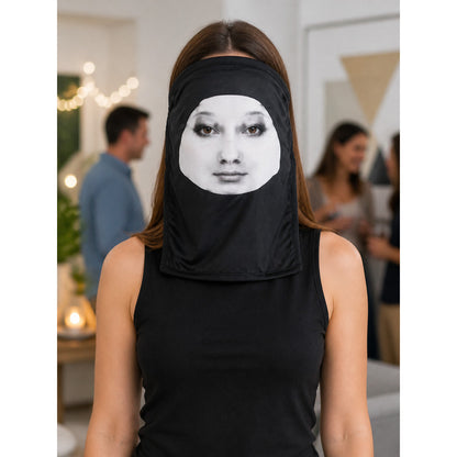 Black and White Carnival Mask for Halloween and Cosplay lifestyle view