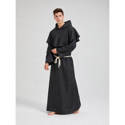 Hooded Monk Costume with Cape and Cross Costume Capes detail
