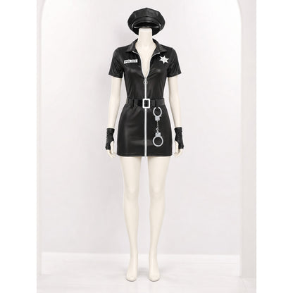 Police Costume with Shorts, Belt, and Decorative Details