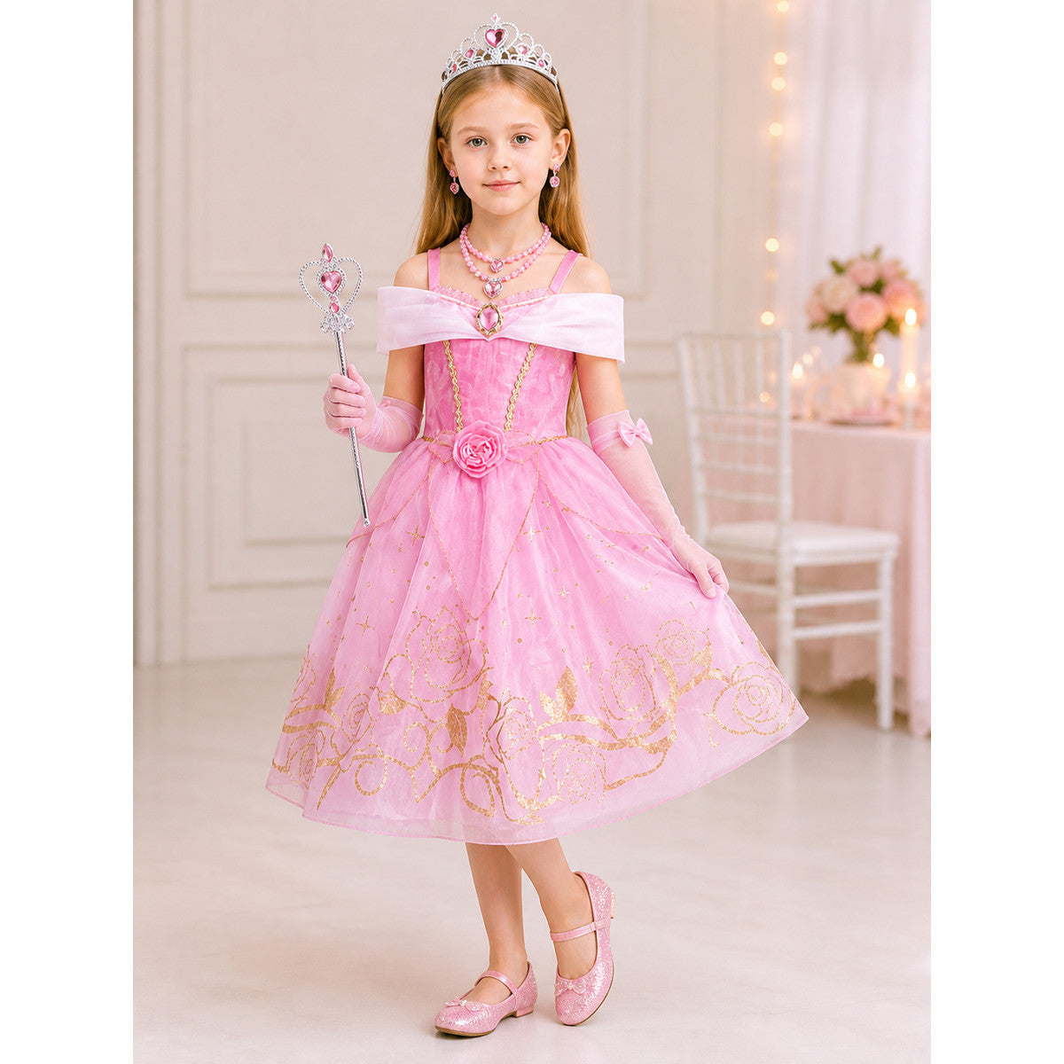 Pink Dress Princess Costume for Halloween