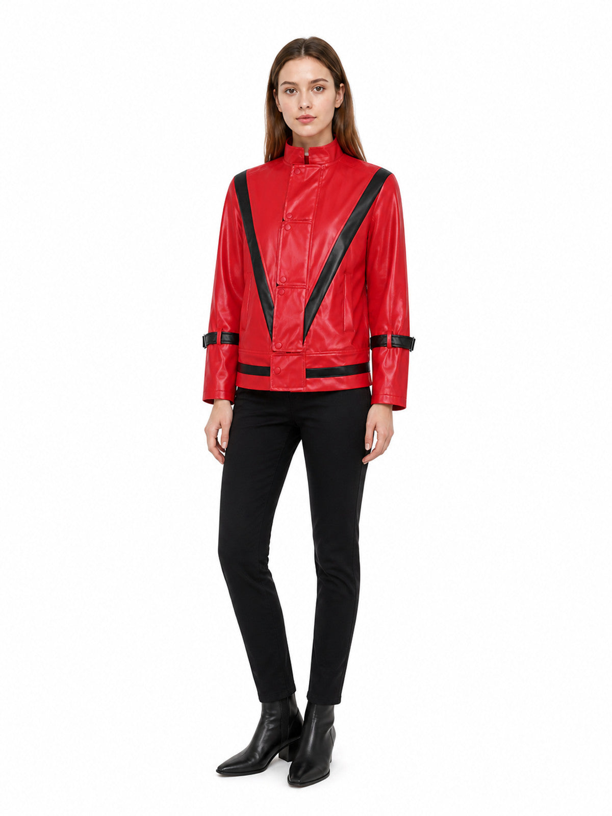Short Red Jacket with Decorative Straps product detail