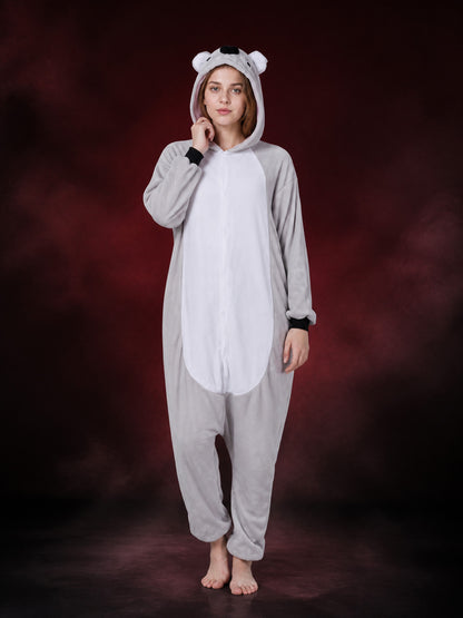 Koala Animal Hooded Jumpsuit Costume, Long-Sleeve One-Piece Outfit main product view
