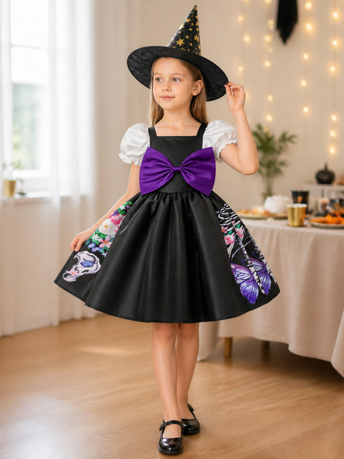 Carnival Costume Set: Witch Dress and Hat lifestyle view