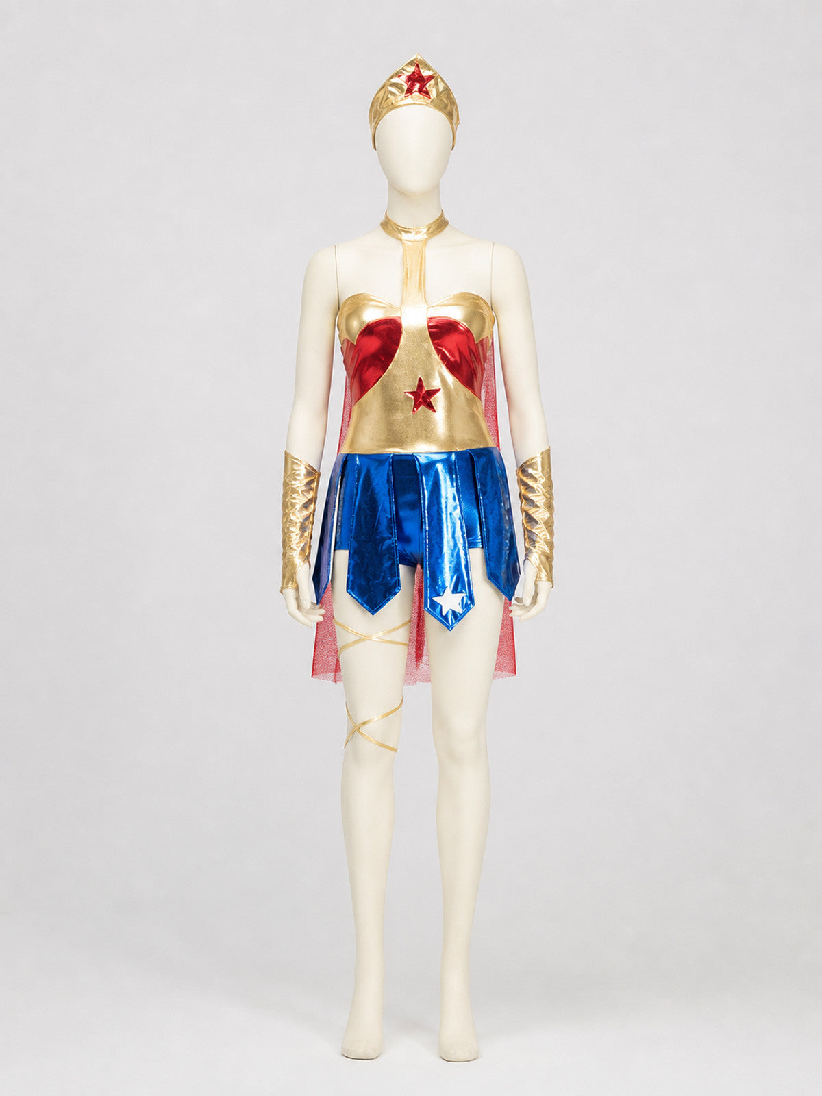 Cosplay Character Costume, Red, Blue, and Gold