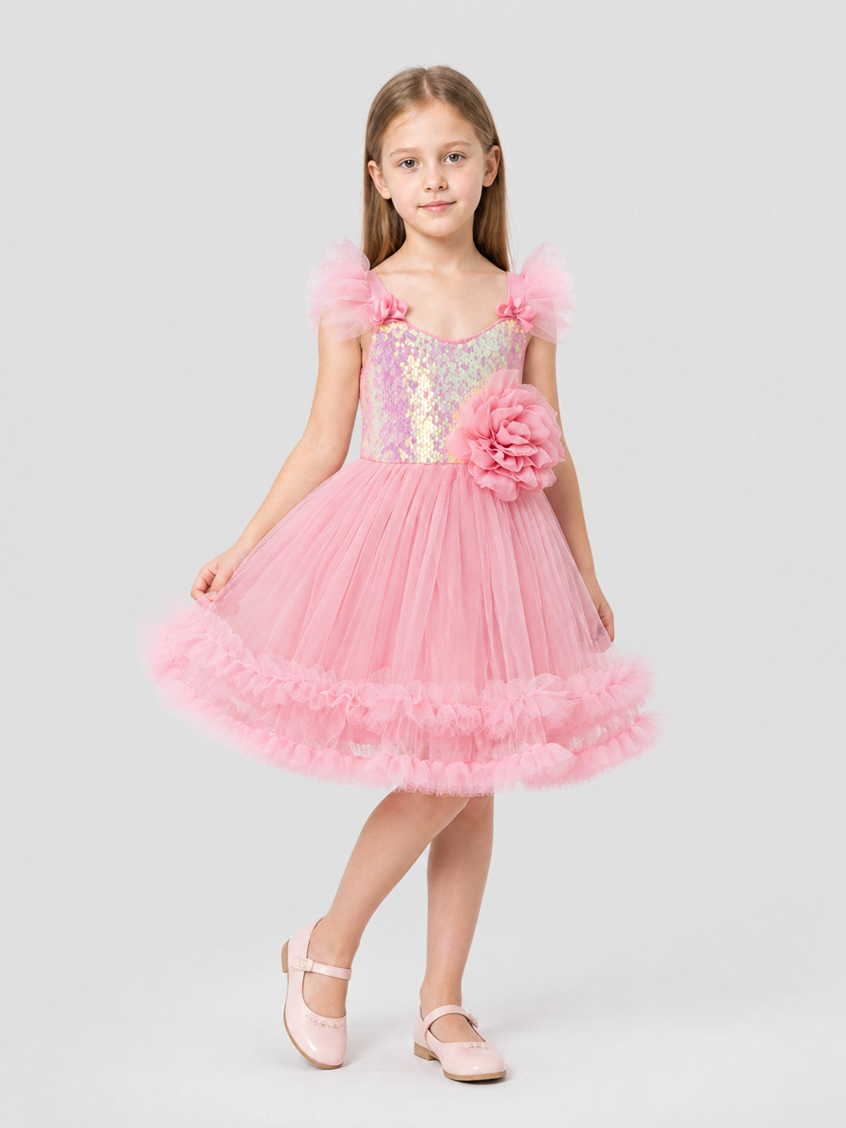 Festive Sequin Princess Dress for Girls