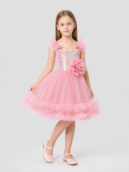 Festive Sequin Princess Dress for Girls