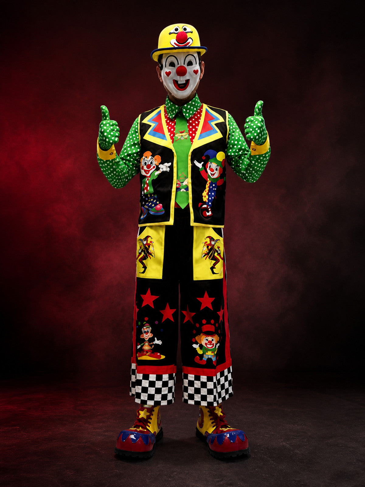 Clown Jumpsuit Costume for Masquerades and Performances main product view
